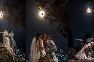 Once in a lifetime wedding photos during the 2017 eclipse at Lake Dillon, CO